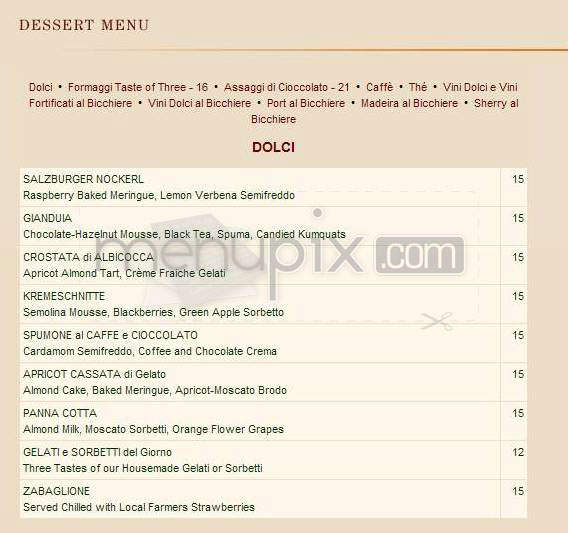 Del Posto - New York, NY menu_pic
