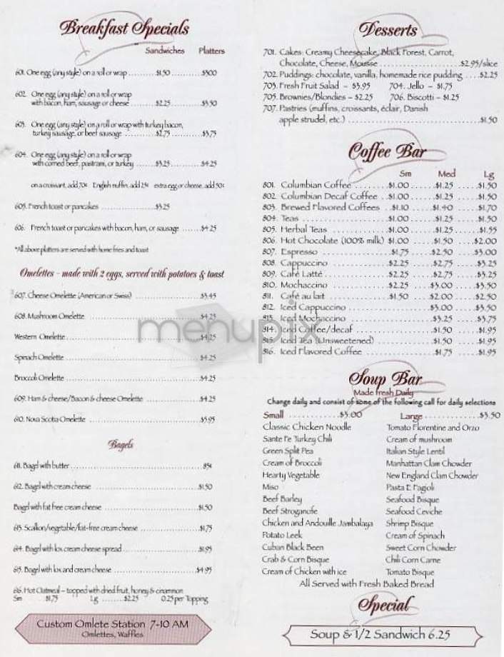 Derby's - New York, NY menu_pic