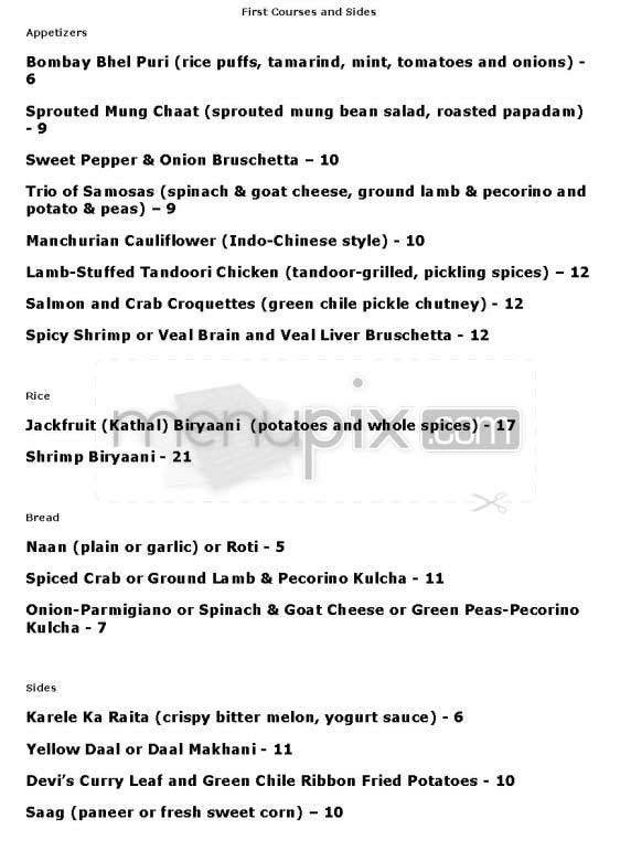 Devi - New York, NY menu_pic