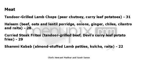 Devi - New York, NY menu_pic