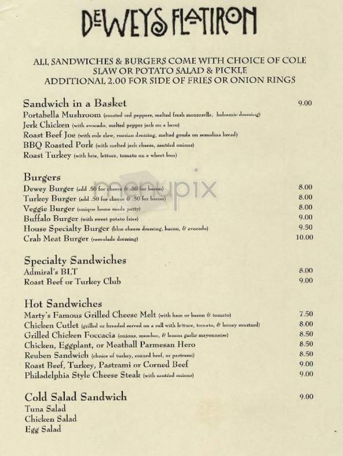 Deweys Flatiron - New York, NY menu_pic