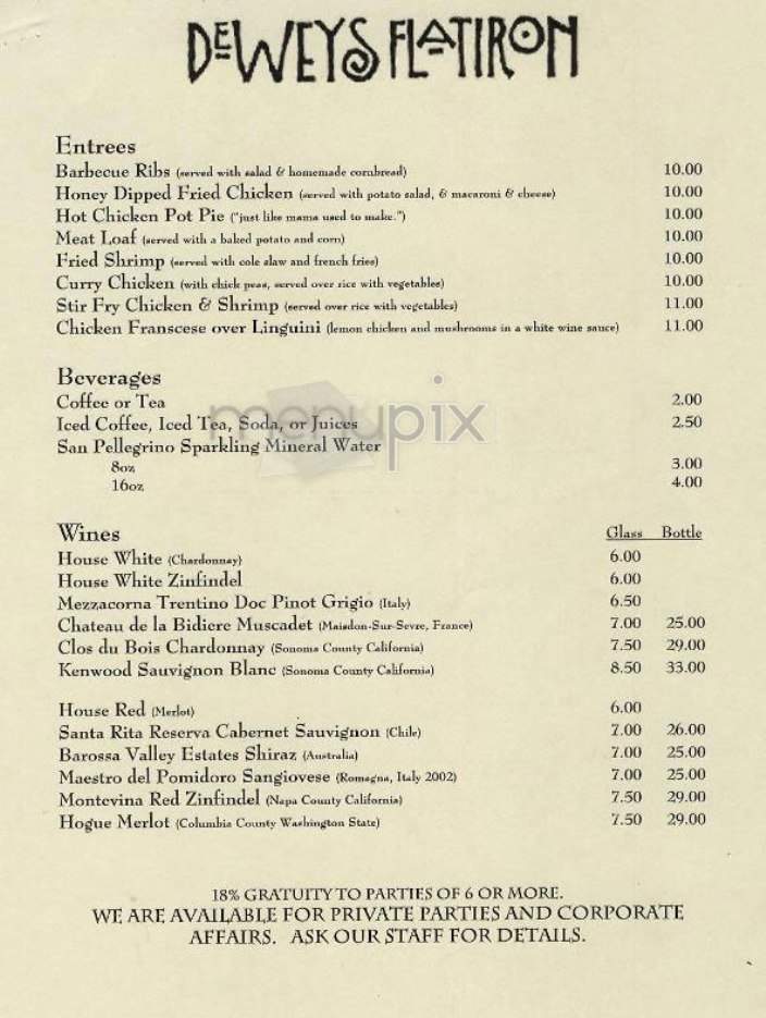 Deweys Flatiron - New York, NY menu_pic