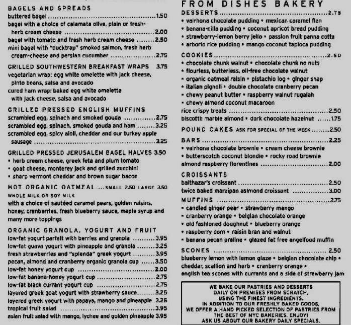 Dishes - New York, NY menu_pic