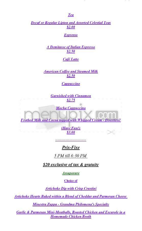 Divertimento - New York, NY menu_pic