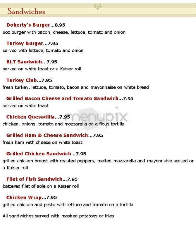 Doherty's Pub - New York, NY menu_pic