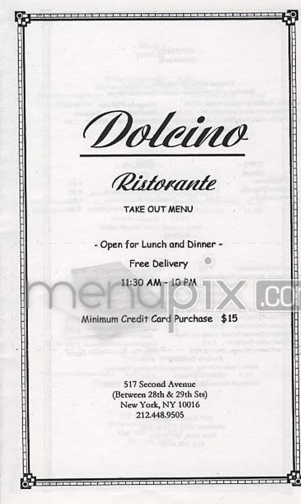 Dolcino - New York, NY menu_pic