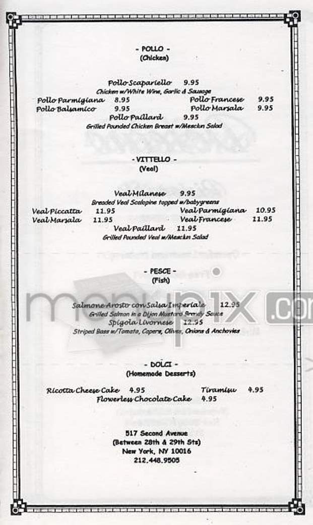 Dolcino - New York, NY menu_pic