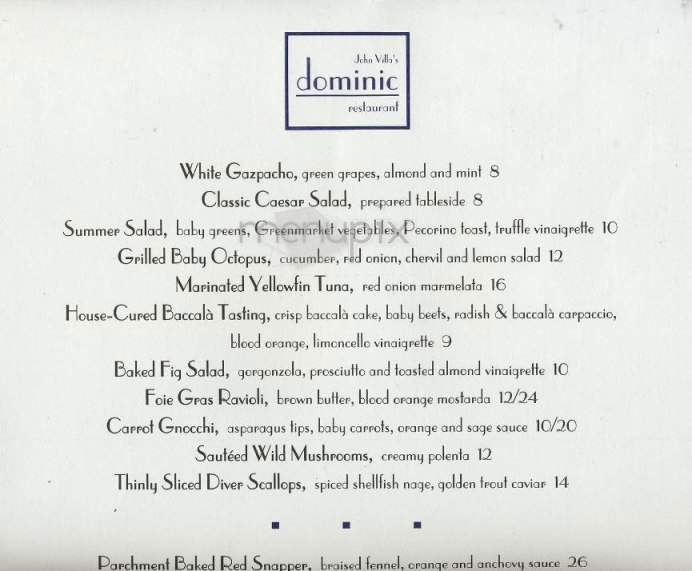 Dominic - New York, NY menu_pic
