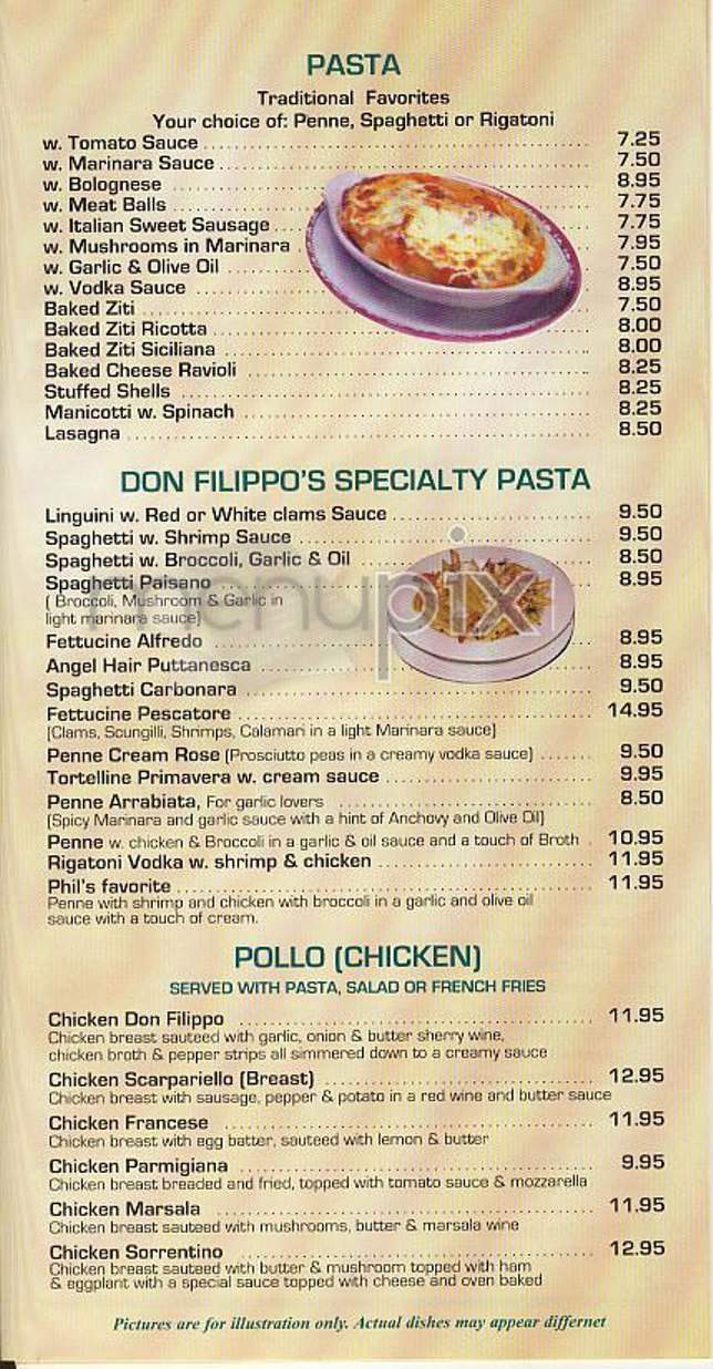 Don Filippo's - New York, NY menu_pic