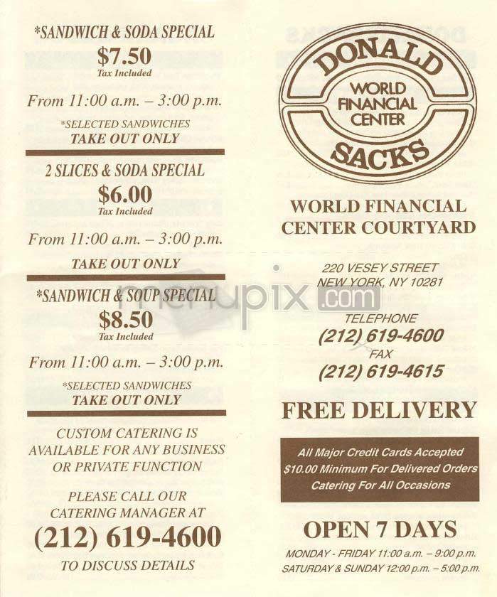 Donald Sacks - New York, NY menu_pic