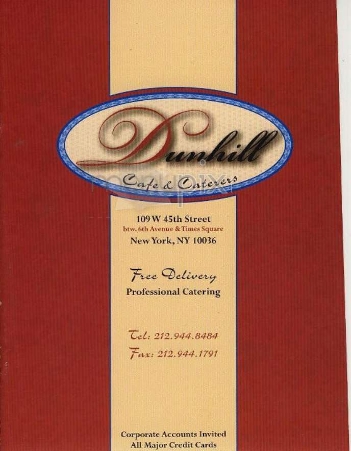 Dunhill Cafe - New York, NY menu_pic