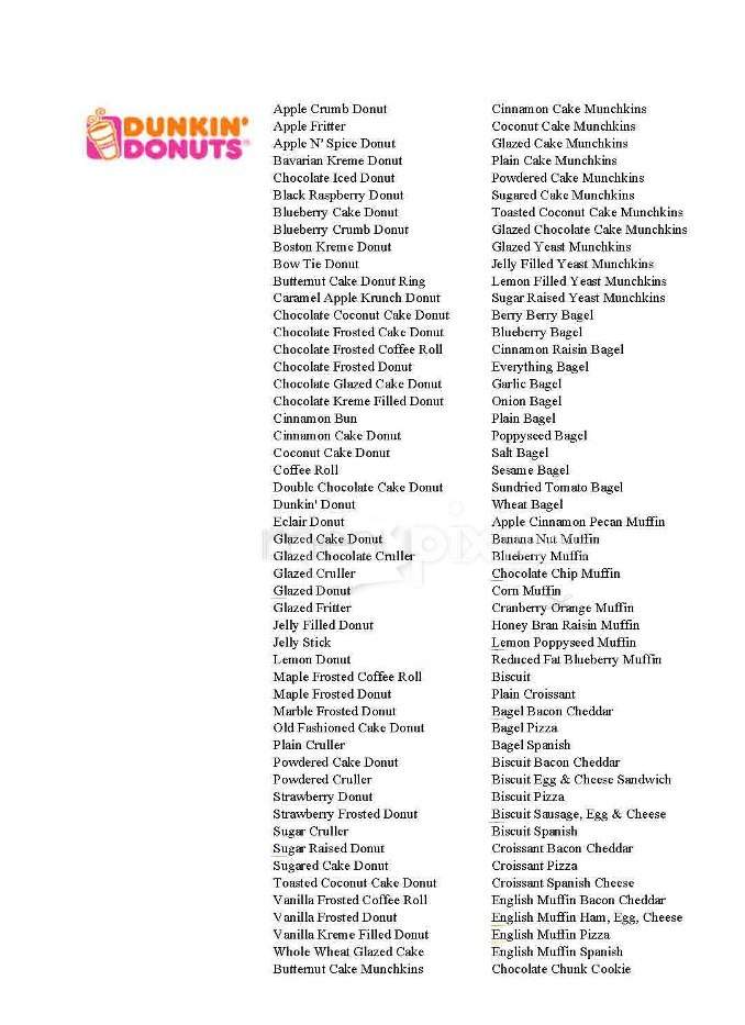 Dunkin' - New York, NY menu_pic