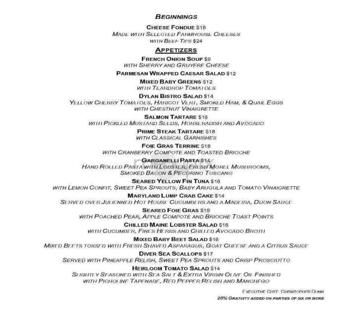 Dylan Prime - New York, NY menu_pic