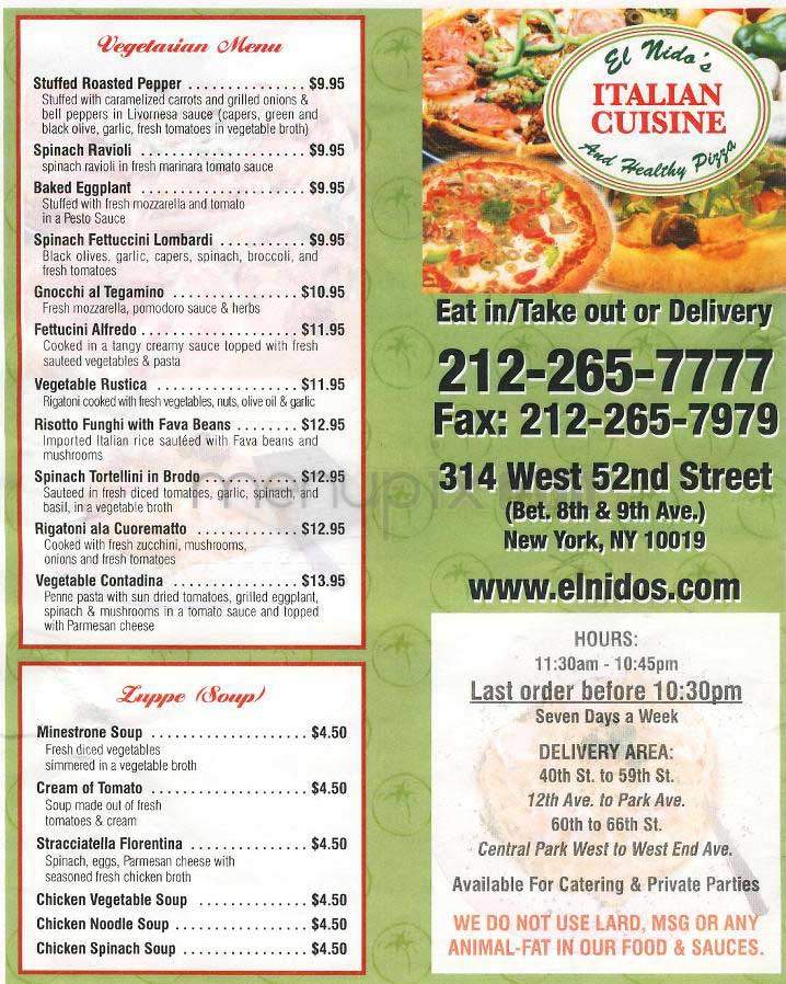 El Nido's - New York, NY menu_pic