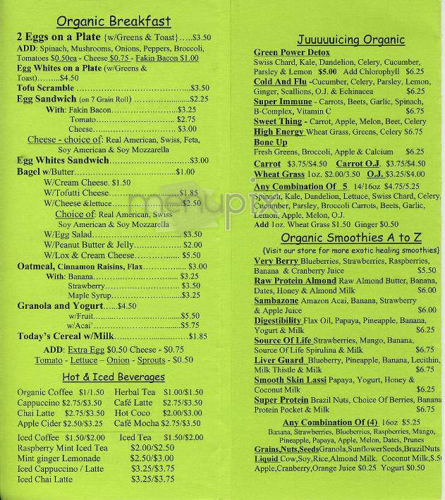 Earthmatters Organic Market - New York, NY menu_pic