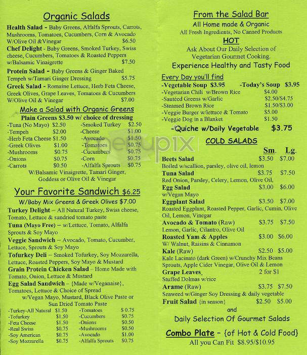 Earthmatters Organic Market - New York, NY menu_pic