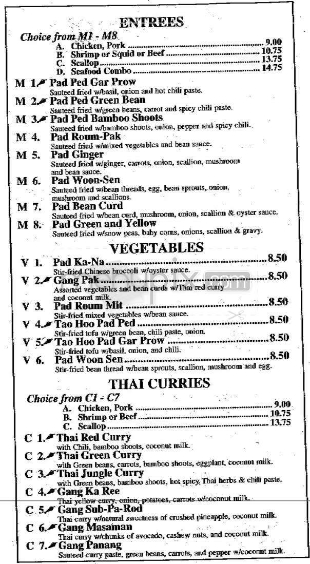 East Village Thai - New York, NY menu_pic