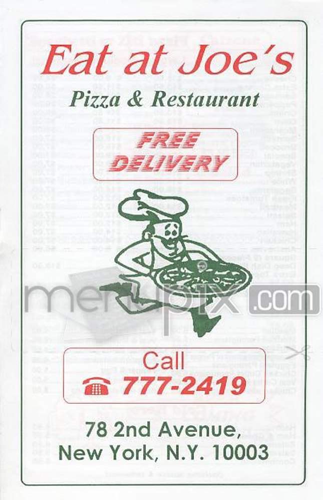 Eat At Joe's - New York, NY menu_pic