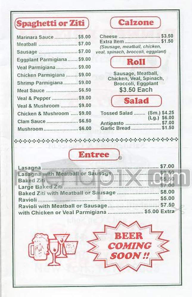 Eat At Joe's - New York, NY menu_pic
