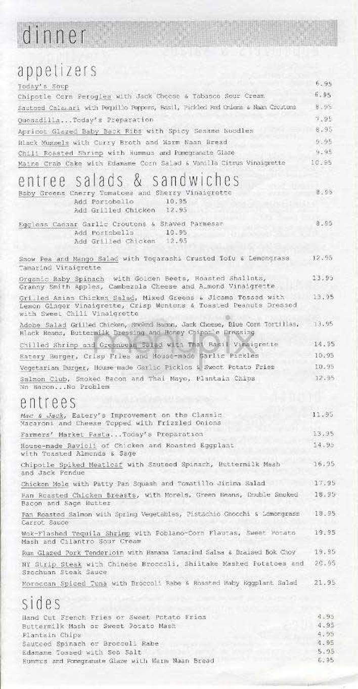 Eatery - Olean, NY menu_pic