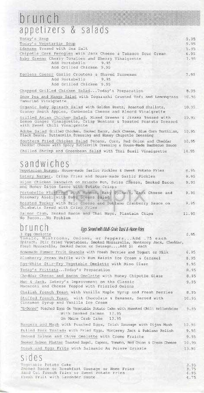Eatery - Olean, NY menu_pic