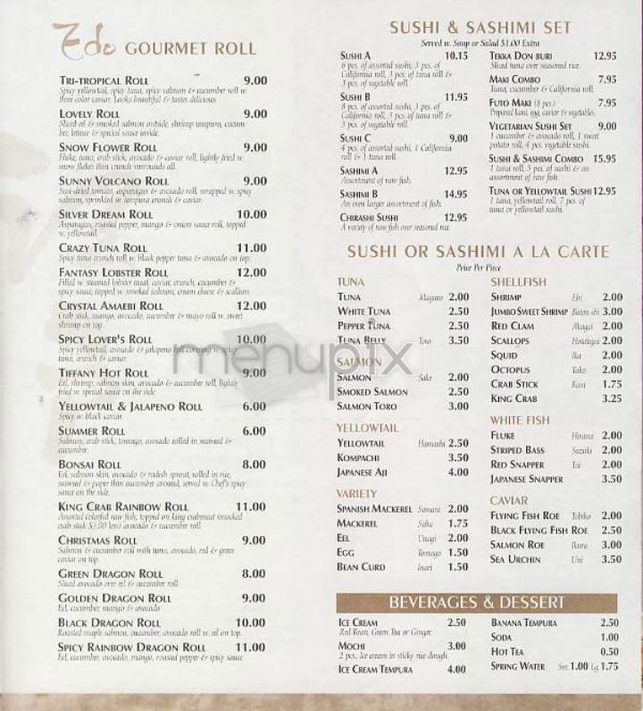 Edo - New York, NY menu_pic