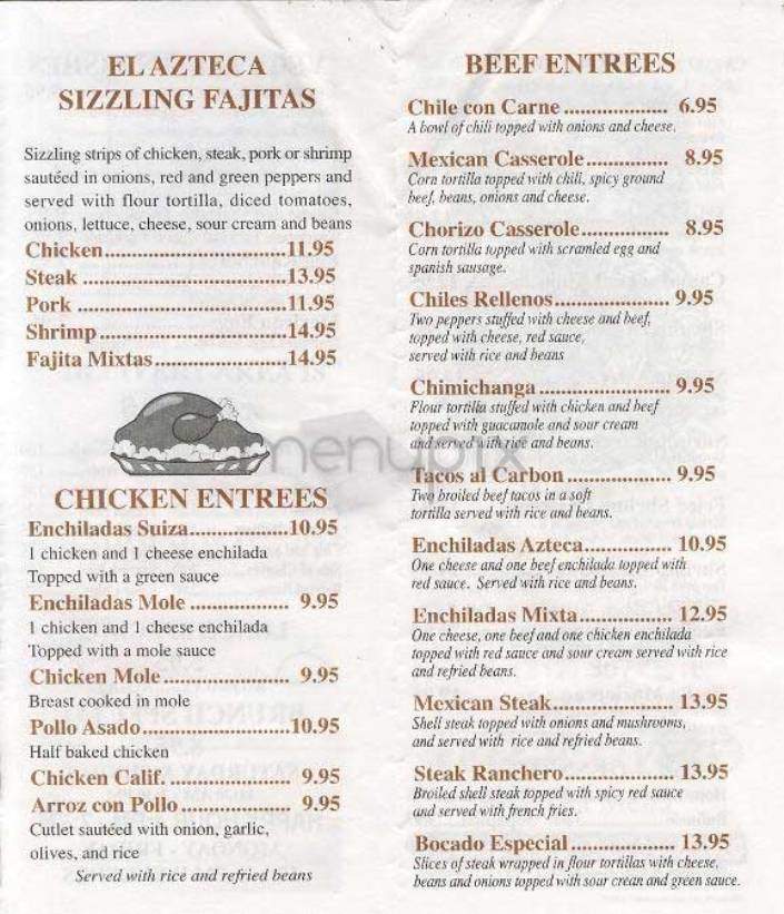 El Azteca - New York, NY menu_pic