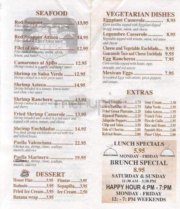 El Azteca - New York, NY menu_pic
