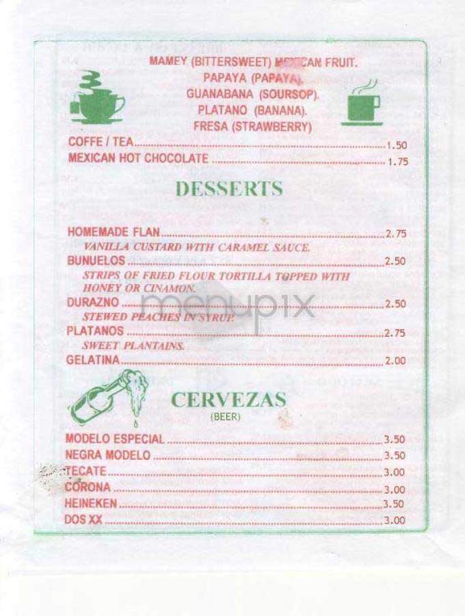 El Charro Mexicano - New York, NY menu_pic