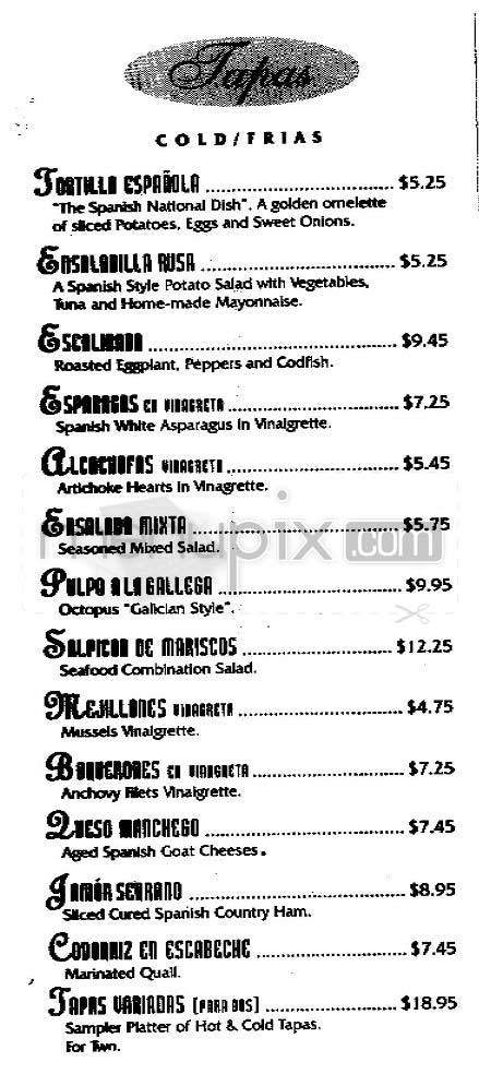 El Cid - New York, NY menu_pic