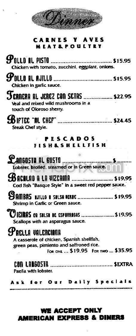 El Cid - New York, NY menu_pic