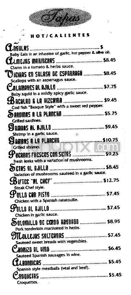 El Cid - New York, NY menu_pic