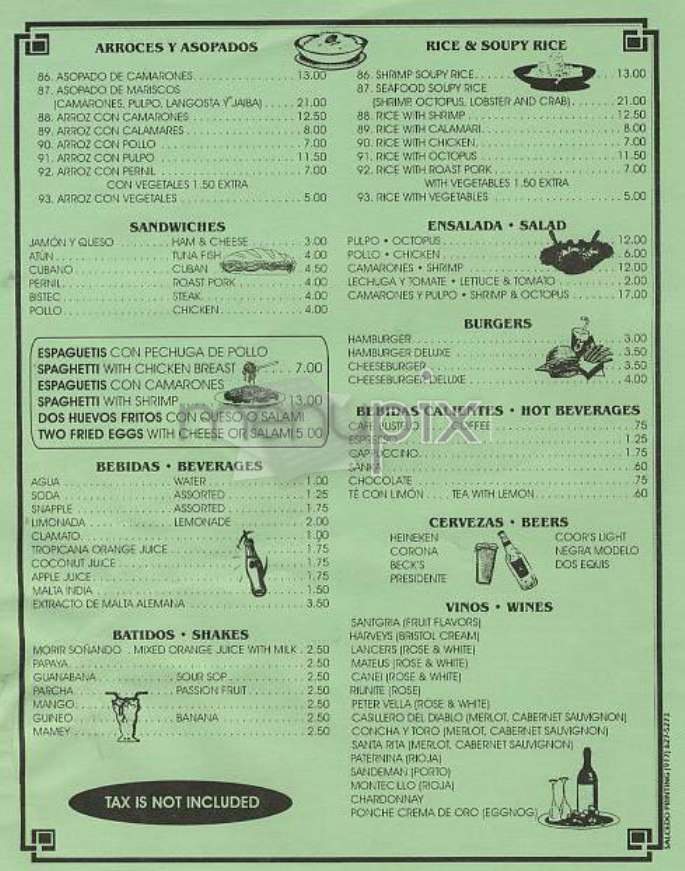 El Nuevo Amancer - New York, NY menu_pic