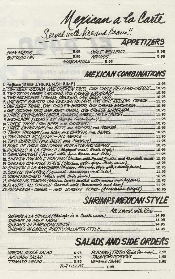El Paso - New York, NY menu_pic