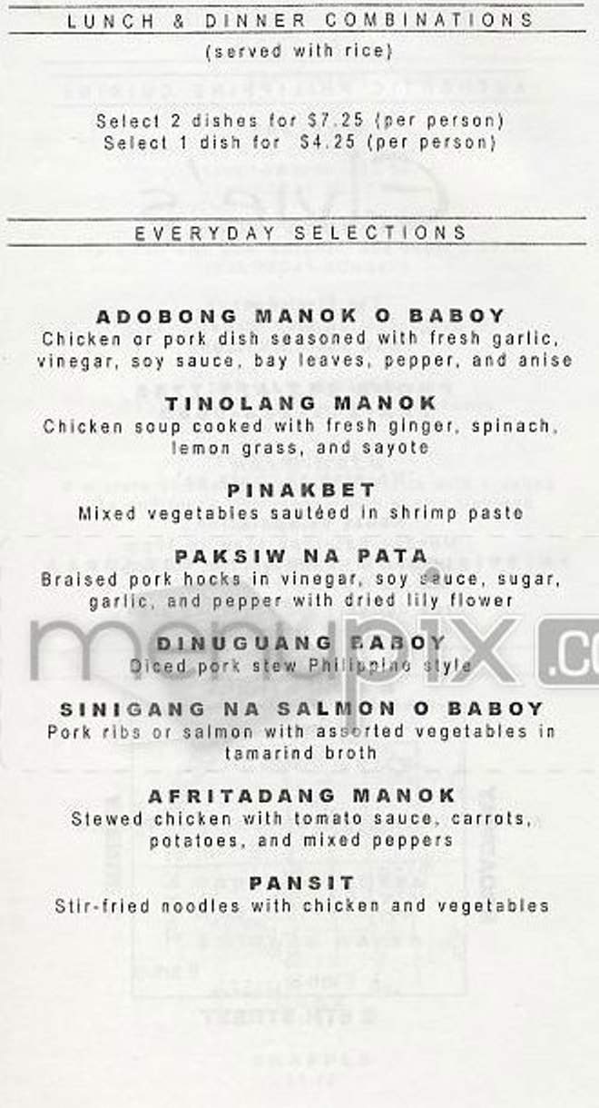 Elvie's turo-turo - New York, NY menu_pic