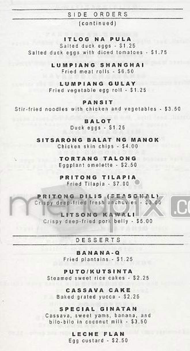 Elvie's turo-turo - New York, NY menu_pic