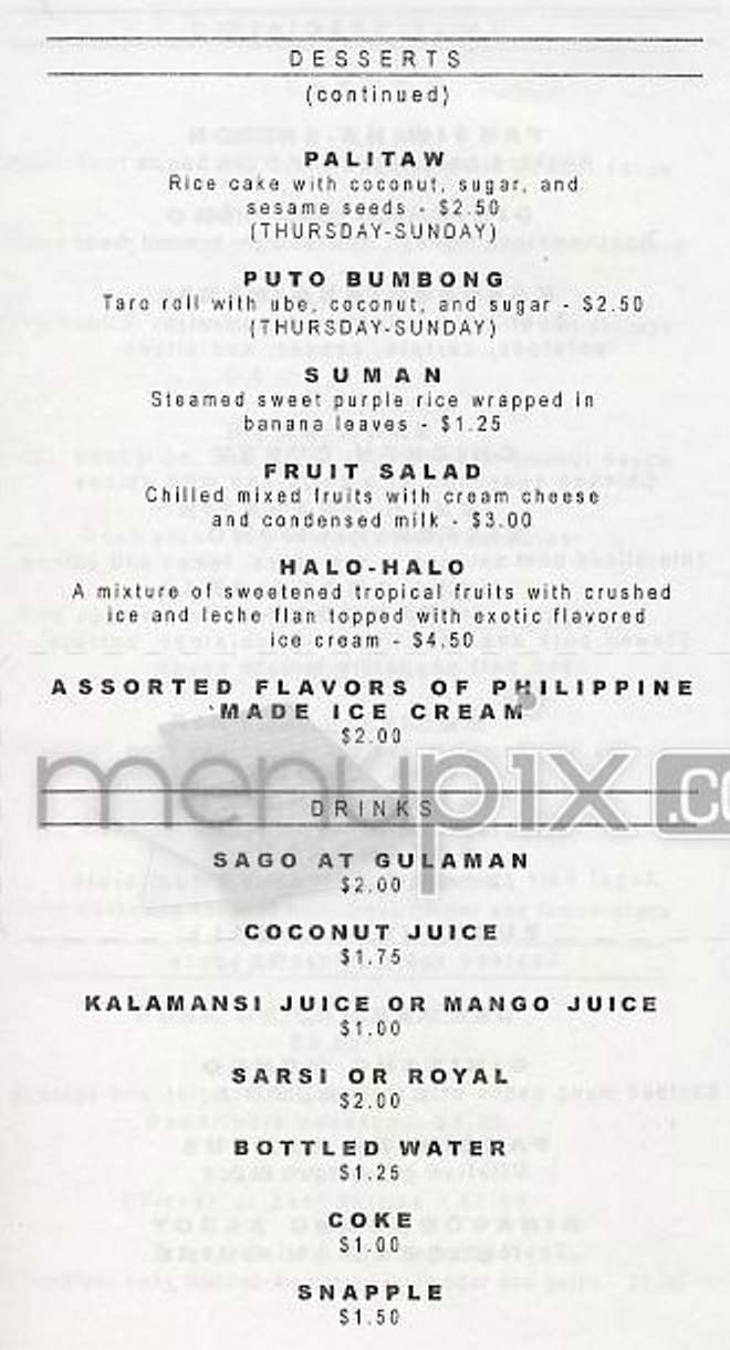Elvie's turo-turo - New York, NY menu_pic