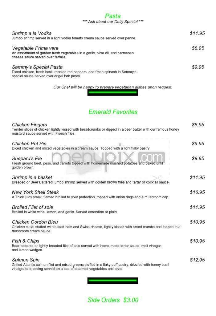The Emerald Pub - New York, NY menu_pic