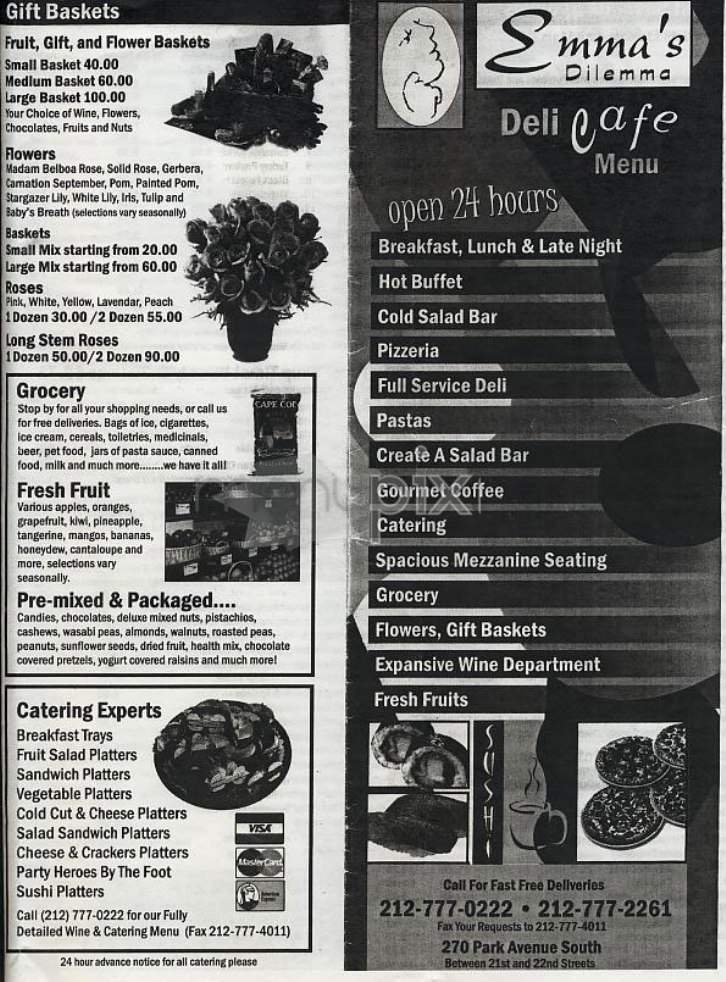 Emma's Dilemma - New York, NY menu_pic
