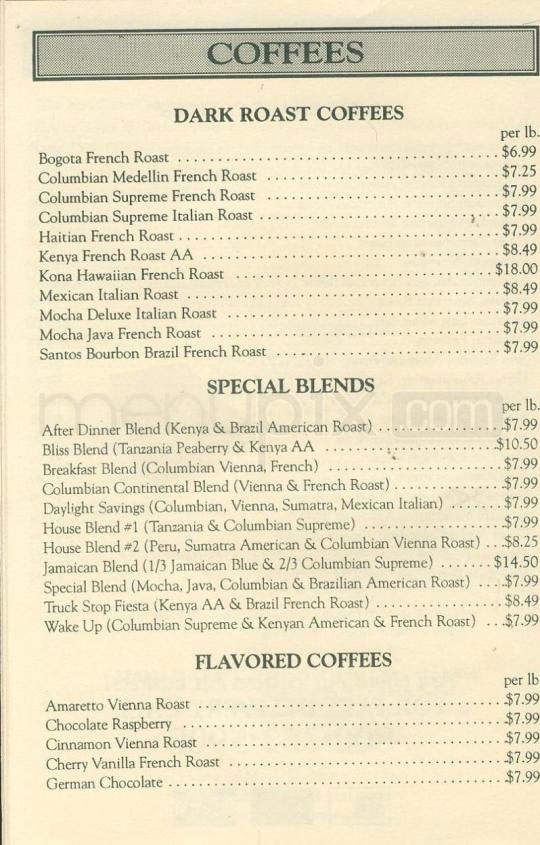 Empire Coffee & Tea - New York, NY menu_pic