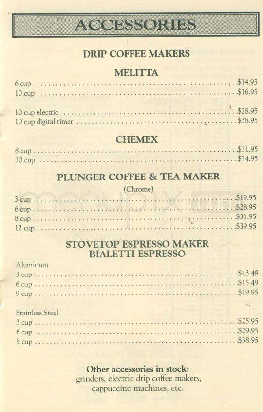 Empire Coffee & Tea - New York, NY menu_pic
