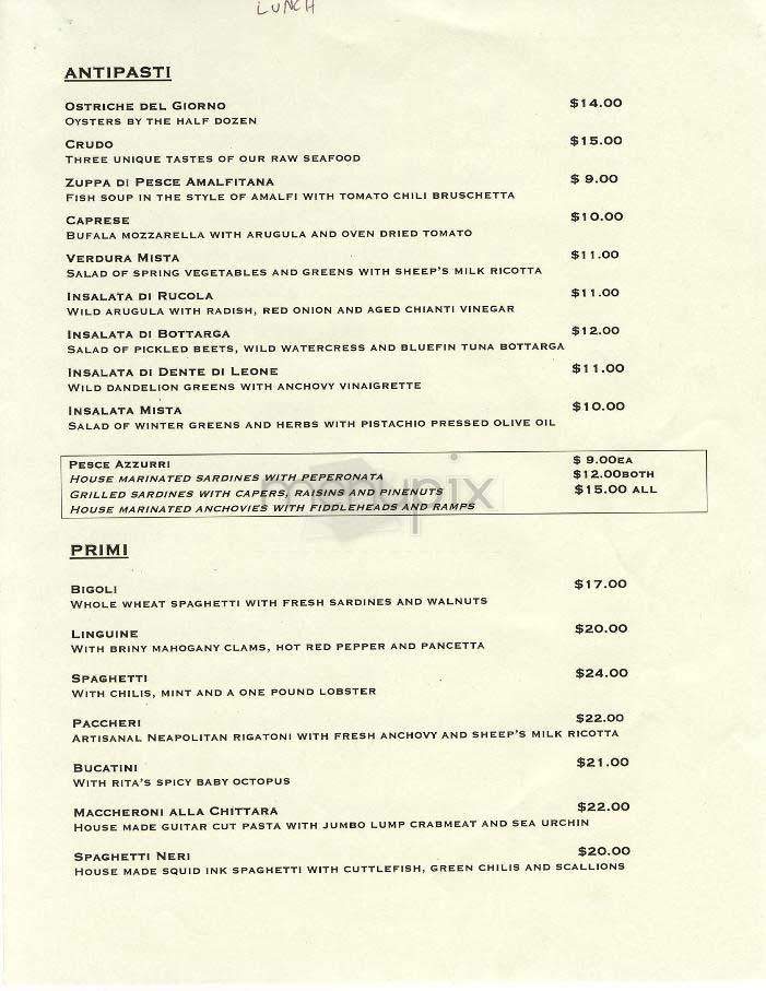 Esca - New York, NY menu_pic
