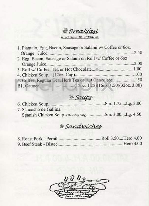 Espinal's Caribbean Deli - New York, NY menu_pic