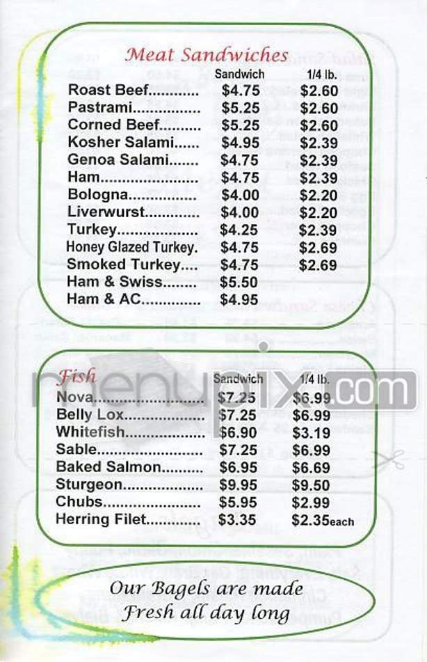 Ess-A-Bagel - New York, NY menu_pic