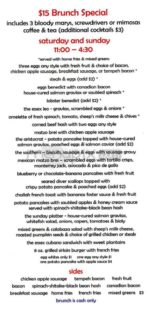 Essex - New York, NY menu_pic