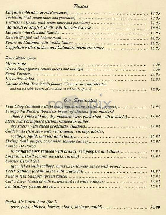 Estoril Sol - New York, NY menu_pic