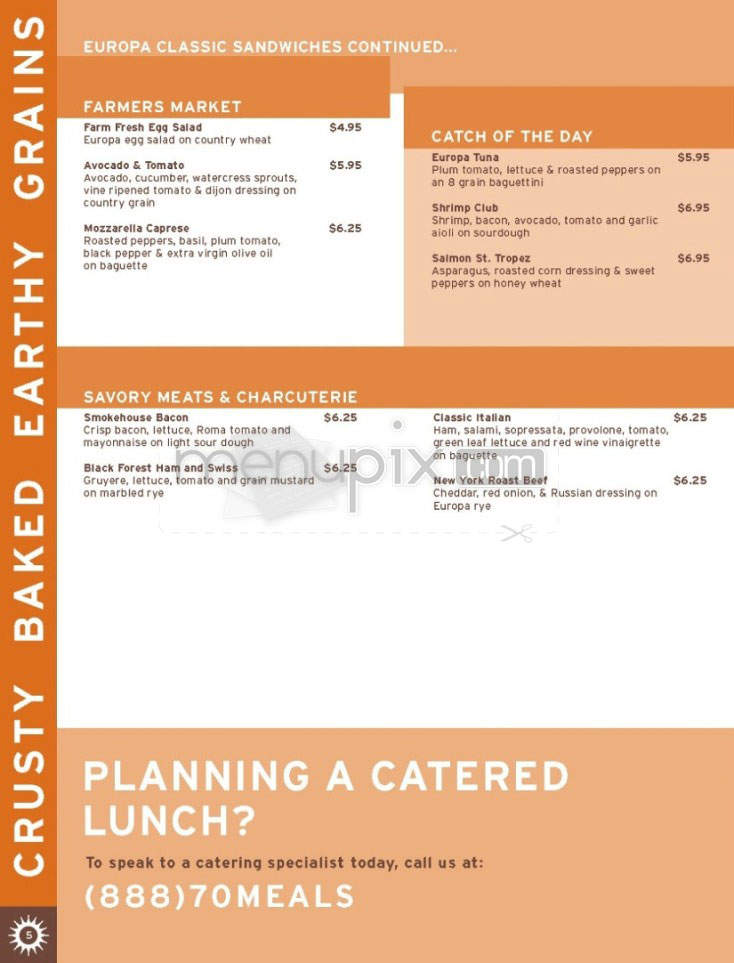 Europa Cafe - New York, NY menu_pic