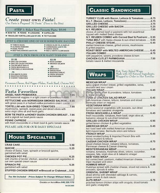 Europan Cafe - New York, NY menu_pic