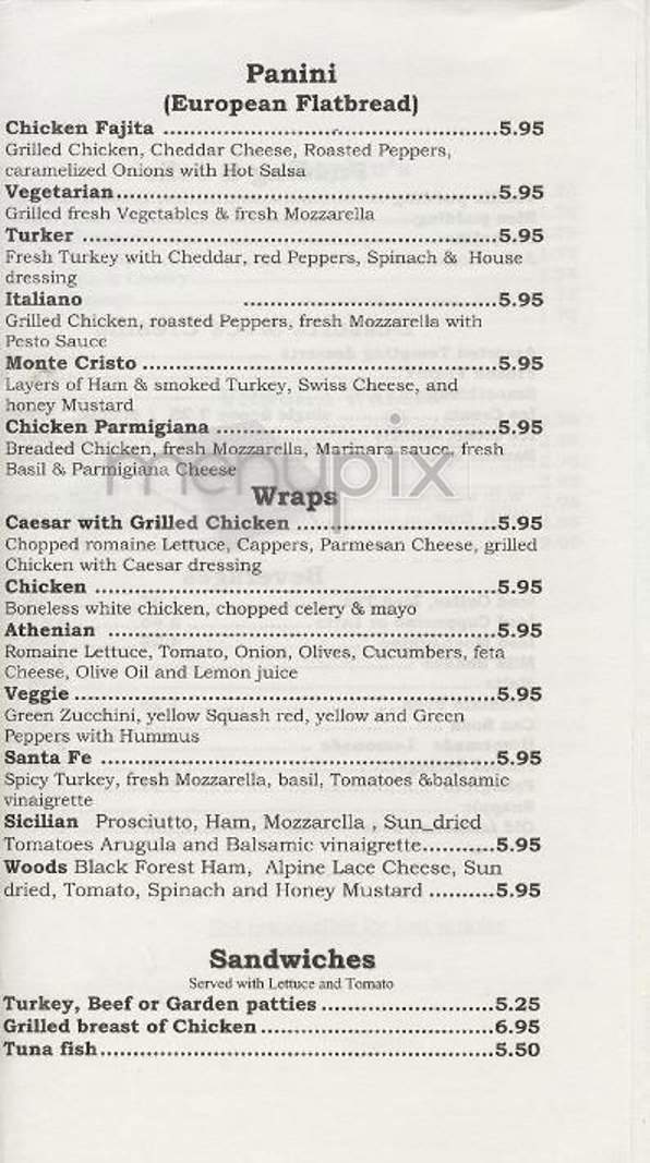 The Factory Cafe - New York, NY menu_pic