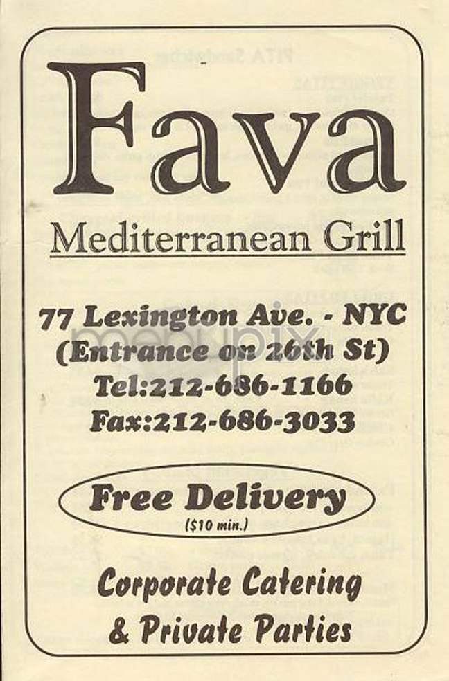Fava - New York, NY menu_pic